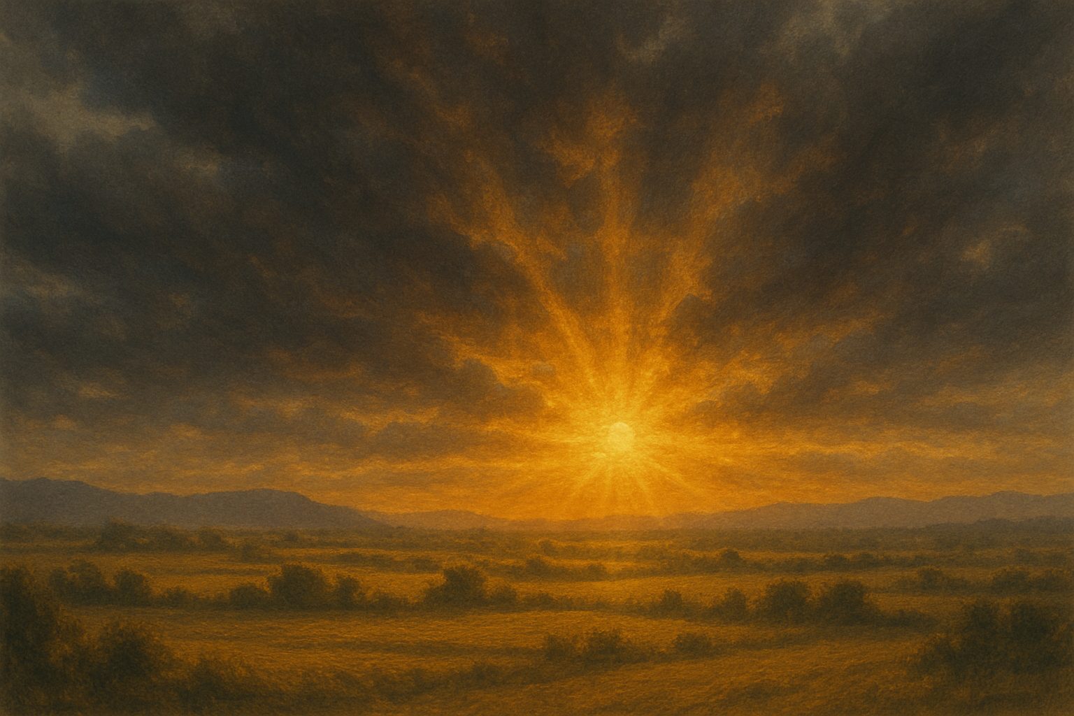 Sonnenaufgang über einer weiten Landschaft, symbolisch für Hoffnung und neue Anfänge