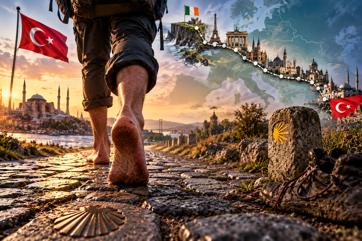 6.805 Kilometer ohne Schuhe: Dieser Mann lief barfuß von Istanbul bis nach Irland – und brach den Weltrekord